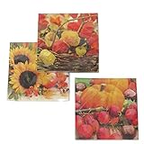 🍂 Stilvolle Dekoration: Das Set enthält 60 dreilagige Servietten mit wunderschönen Herbst-Motiven, perfekt für Herbstfeiern, Halloween, Oktoberfest oder einfach als tägliche Tischdekoration.