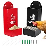 BigKing Lot de 2 distributeurs de gravier pour volaille, rouge + noir, 1,3...