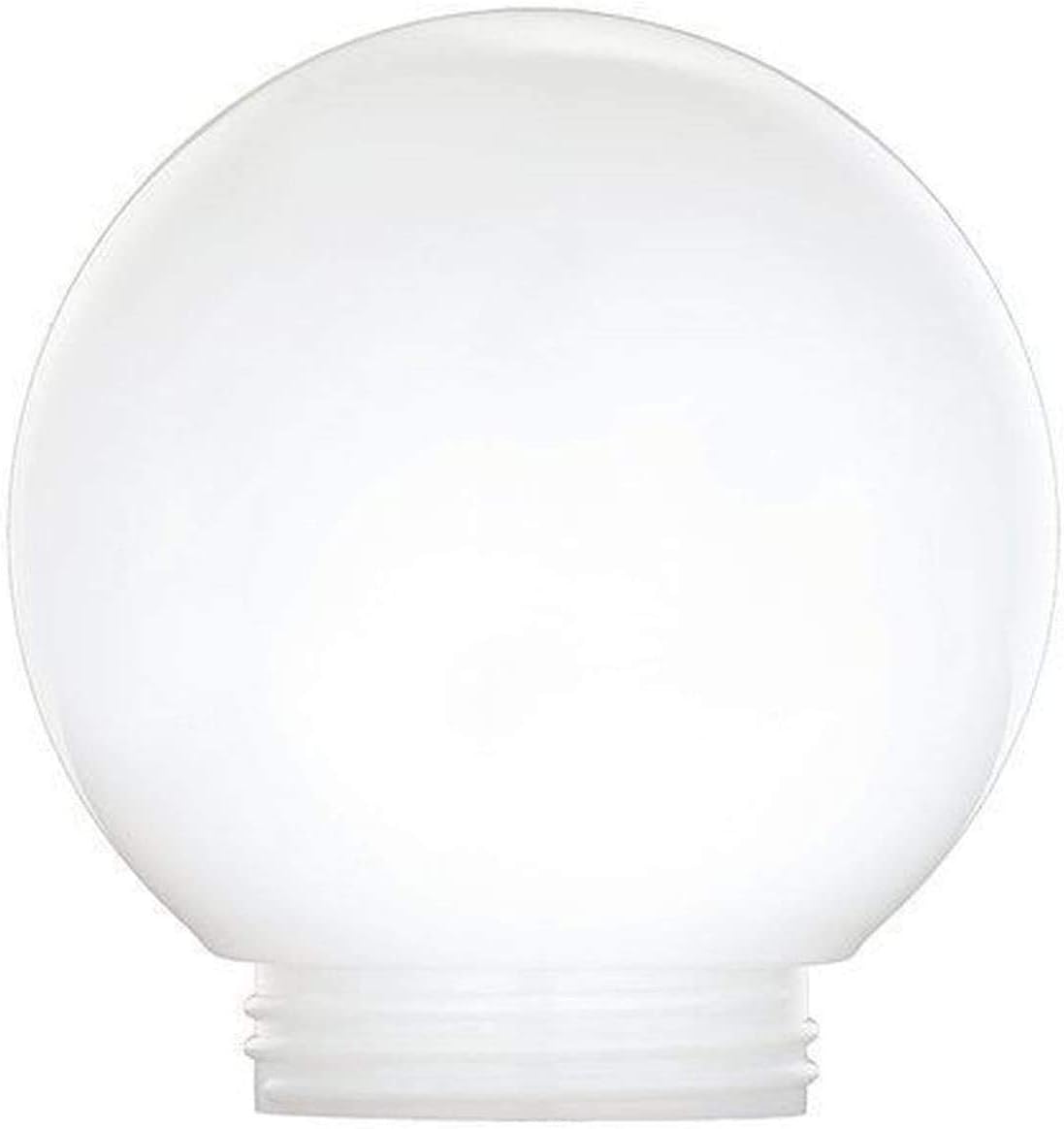 6 Inch White Acrylic Lamp Post Globe with 3.24 Inch Threaded Neck