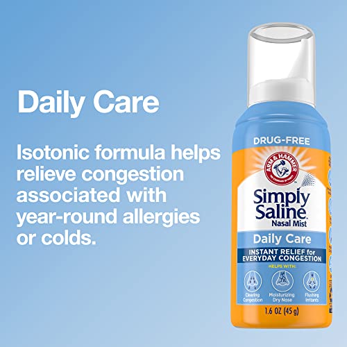 Arm & Hammer Simply Saline Nasal Care Daily Mist 1.6Oz – Instant Relief For Every Day Congestion – One 1.6Oz Bottle #TOP3