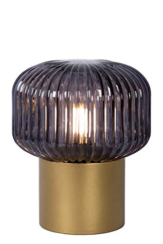 LUCIDE JANY - Lampe de table - Ø 16 cm - 1xE14 Or Mat/Laiton/Fumé