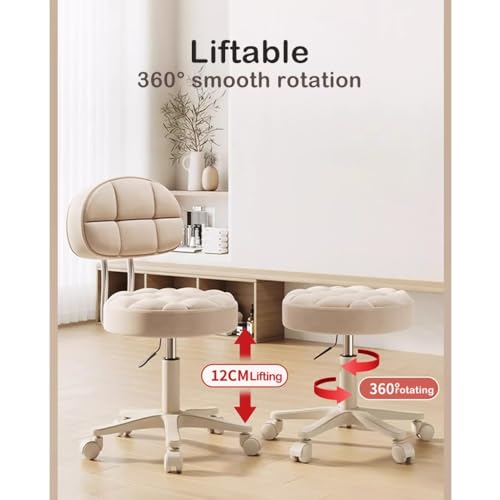 Fauteuil de barbier pivotant réglable à roulettes salon de beauté - 4