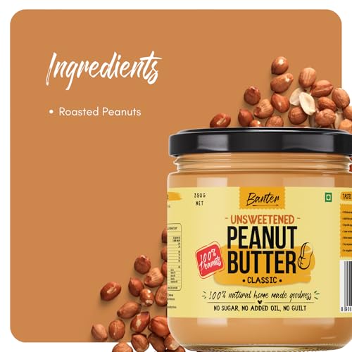Image of Classic Peanut Butter | Smooth & Creamy | 100% Roasted Peanuts | No Added Sugar, No Palm Oil | Protein-Rich Spread | 350 g