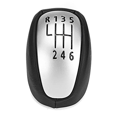 WSADZXC77 Perilla de cambio de marchas de coche de 6 velocidades, palanca de cambios de cuero PU, bola de mano para Renault Fit para Laguna Mk3 2007-2014