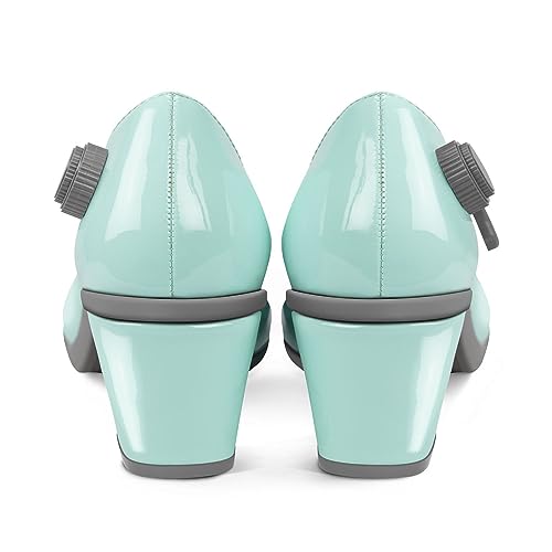 Image of Hot Chocolate Design Artistic Women's Mid Heel Strap Pumps | Block Heel Design, Vegan Faux-Leather Upper, Padded Footbed, Buckle Closure, Occasion Pumps for Women