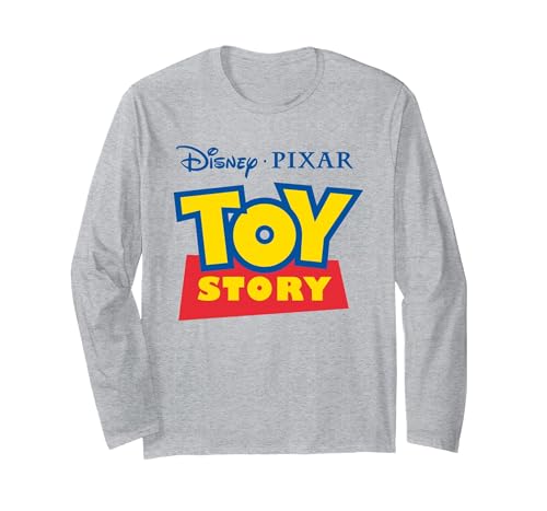 Toy Story Disney Logo Long Sleeve T-Shirt, Adult Unisex, Heather Grey, Small