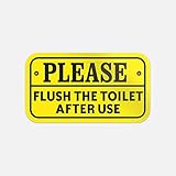 Please Flush The Toilet After Use Warning Sticker - Waterproof Vinyl Decal, Great for Any Flat Surface - use on Tile at Home or Restroom - Size - 6'' X 3''