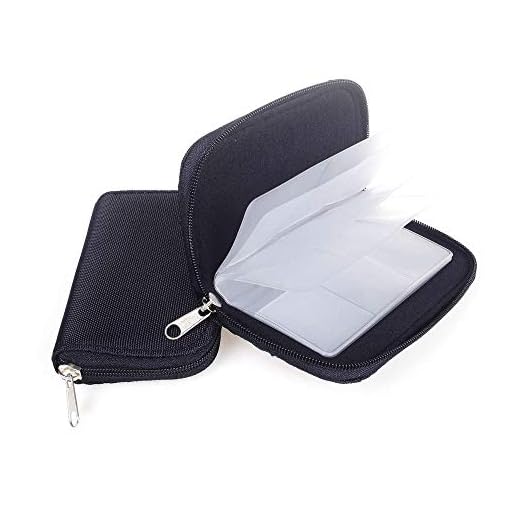 ANGEEK 2pcs 22 Slots Waterproof Memory Card Storage Bag 18SD+ 4CF Card Case Bag ID Holder SD Micro Card Camera Phone Card Protector Pouch (Black)