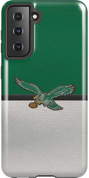 Skinit Pro Phone Case Compatible with Galaxy S21 5G - Officially Licensed NFL Philadelphia Eagles Black & White Design