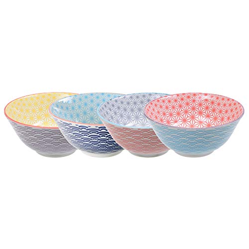 Tokyo Design Studio Star Wave Tayo - Cuenco (porcelana, 15 x 6,5 cm, 4 unidades), multicolor Cover