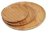 Bambusteller Bamboo Plates Holzteller aus umweltfreundlichem Bambus Holz 3 teilig Set