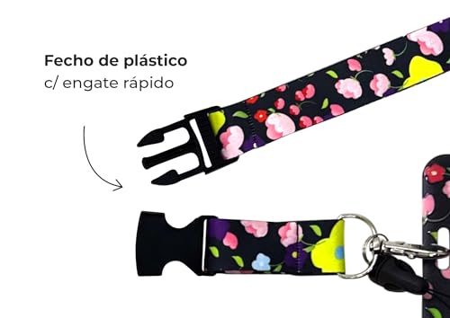 Cordão + Porta Crachás De Flores, Frutas, Animais Importado (Florido)