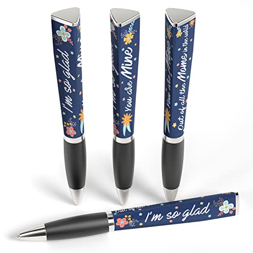 I'm So Glad You Are Mine Out Of All The Moms In The World Gift 3 Sided Pen in Case - MOM Quote Gifts Mother of The Bride