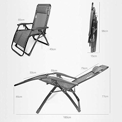 Chaise longue de jardin pliante Zero Gravity bleue supportant 200 kg Happy - 3
