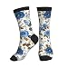 YHTJSZP Blue Brown Floral Rose Slouchy Crew Socks for Men Women, Funny Novelty Athletic Long Tube Socks for Soccer Running Hiking Yoga Softball Baseball