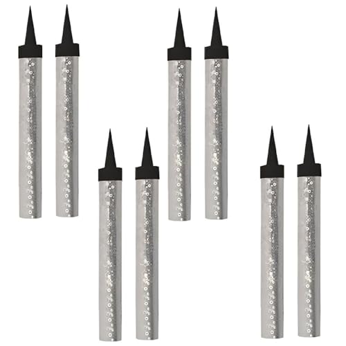 ZINNIAUK Silver Sparkling Fountain Candles in Pack of 8 | Low-Smoke, Bright Sparkle & Long-Lasting Effect | Great for Birthdays, Anniversaries, Weddings, Parties & Special Occasions