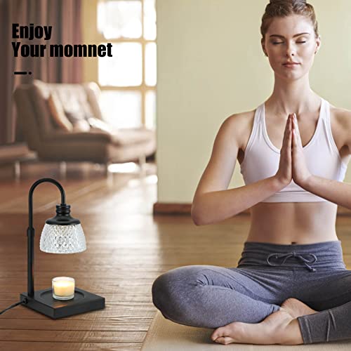 Luzdiosa Candle Warmer Lamp For Jar Candles Candle Lamp Warmer With 2 Bulbs Height Adjustable Top Down Candle Warmer With Dimmer, Compatible With Yankee Candle Large Jar & 3 Wicks Candle (Black) #TOP6