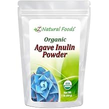 Z Natural Foods Organic Agave Inulin Powder, Natural Fiber Supplement, Prebiotic Superfood Powder for Drinks, Smoothies, and Recipes, Raw, Non-GMO, Vegan, Gluten-Free, Kosher, 1 lb