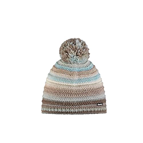 Eisbär Mütze Herren & Damen Mikata Pompon Beige - Unisex mit Fleece Futter schützt vor Kälte und Wind - kuschelig weiche Bommelmütze Pudelmütze Haube aus Österreich