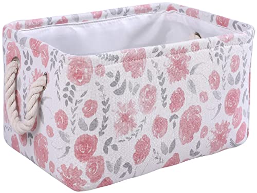 Maizmz Rectangular Storage Basket Collapsible Organizer Bin Thick Toy Box For Organizing Home/Dorm/Kitchen/Pet/Office/Closet/Shelf/Gift Baskets(Rose) #TOP17