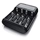 CSL - Universal Batterie Ladegerät - Akku Batterieladegerät Intelligent Battery Charger - für Li-ion, NI-MH, NI-Cd, LiFePo4 Akkus 18650 AA AAA Batterien und Akkus - LCD Display mit Echtzeitanzeige