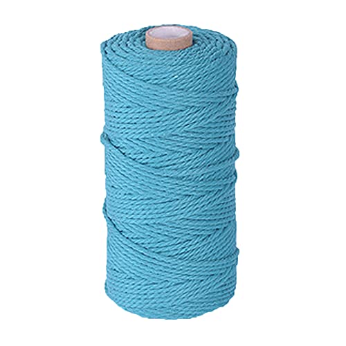 3mm X 109yards Macrame Cotton Cord Colored Cotton Rope Macrame Rope for Handmade Plant Hanger Wall Hanging Craft Making Macrame Supplies Blue Green