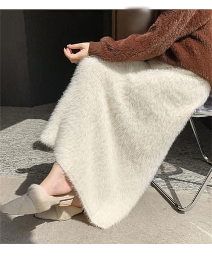 Pulcykp Women Knit A-Line Skirt Fall Winter Midi Skirts Slim Soft Warm High Strecth Thick Knit Skirt4