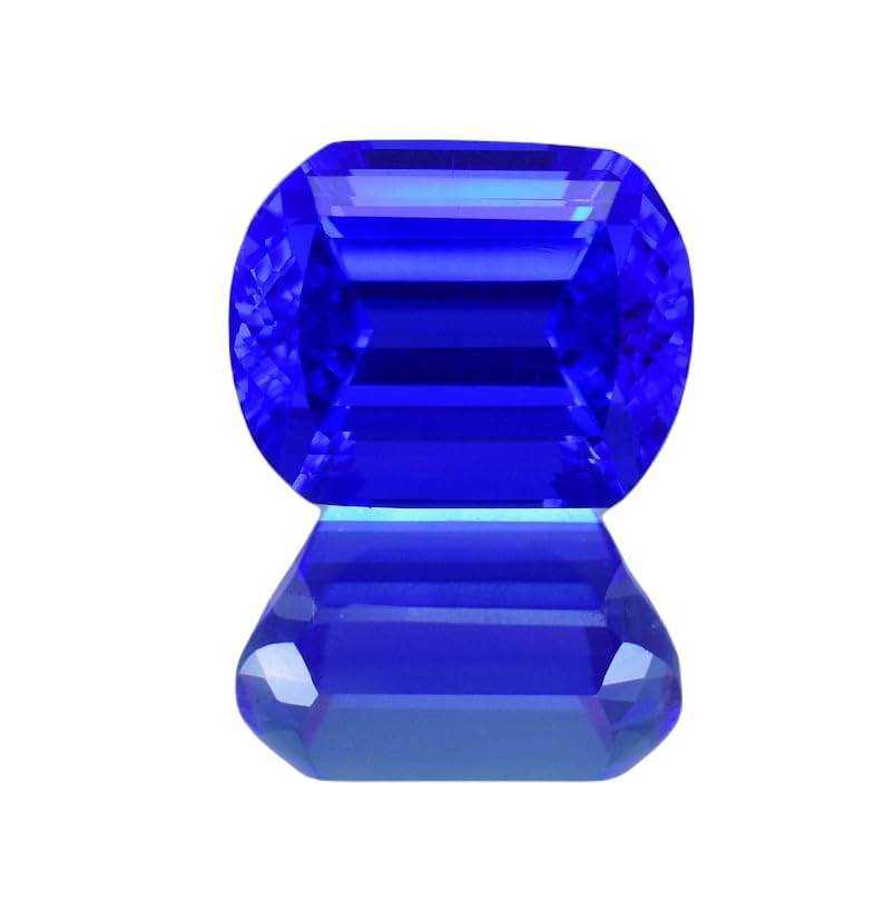 Tanzanite de prestige 19x15mm taille coussin pour haute joaillerie sur mesure