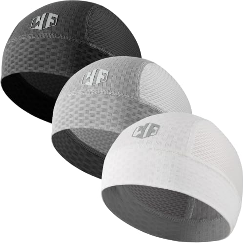 Image of WTACTFUL 3-Pack Breathable Mesh Skull Cap Helmet Liner for Men Women Summer