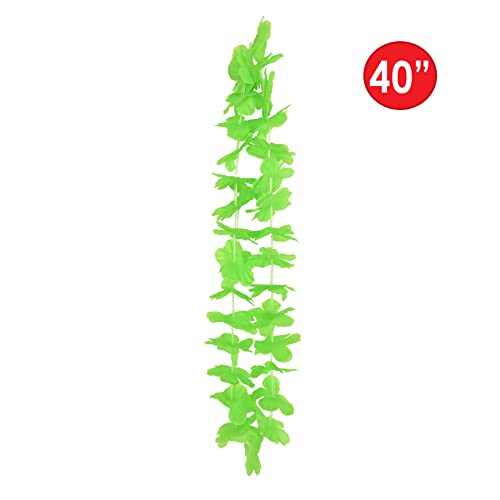 Beistle 6 Piece 40" Light Green Floral Hawaiian Leis For Luau Party Supplies And Tropical Favors #TOP2