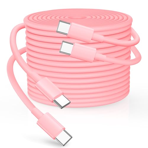 Durcord USB C to USB C Cable, 2 Pack 10ft 100W USB C Charger Fast Charging Type C to Type C Cable for Android/Phone/Pad/Laptop, USB C Cord Cable Phone Charger Pink