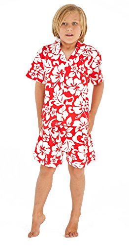 Image of Boys' Aloha Luau Shirt Cabana Set in Signature Prints | 100% Cotton; Button Front Shirt; Signature Tropical Prints; Lightweight Comfort; Vacation Ready
