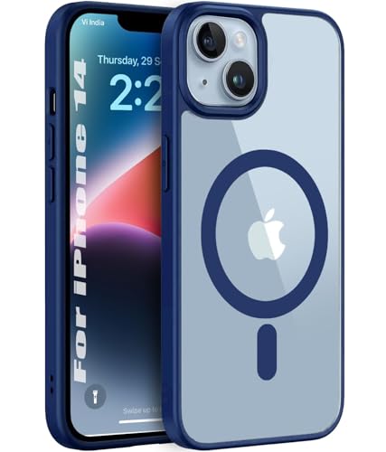 amazon basics Ultra-Hybrid Magnetic Case Cover with Built in Magnets Compatible with MagSafe for iPhone 14 / iPhone 13 (Polycarbonate, Transparent Back) (Blue) (B0CZT5G9B2) Amazon Price History, Amazon Price Tracker
