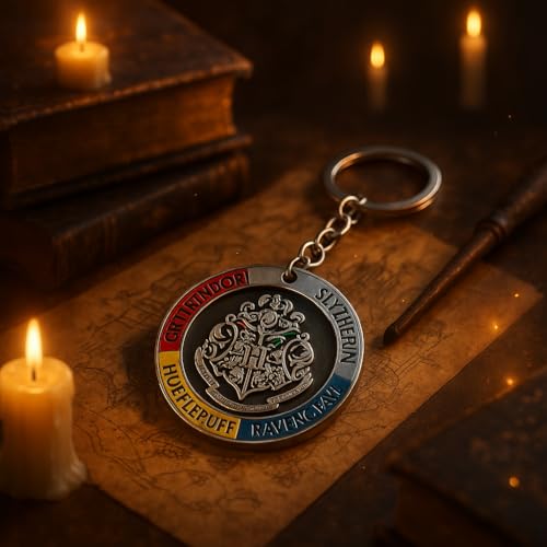 Image of Fashion fusion Harry Potter Rotating Metal Keychain for Car & Bike | Metallic Rotating Unique Keychain Keyring for Gifting