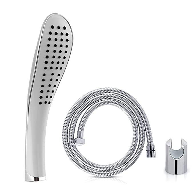 Image of 4Seasons Rain Spray Hand Shower with 1mtr SS Shower Tube and Wall Hook Faucet Set