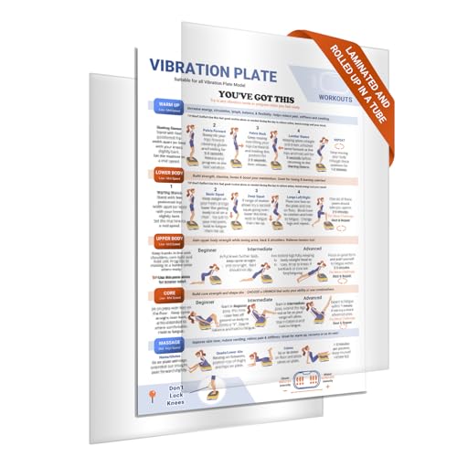 Affiche d'entraînement plaque vibrante grand format guide complet fitness et silhouette