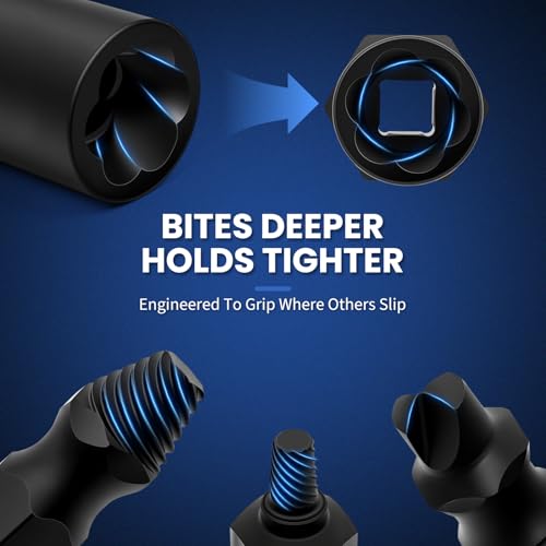 63PCS Impact Bolt Extractor Kit, Easy Out Screw Extractor Set by DikTalk - Used condition - Image 5