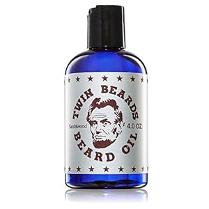 Twin Beards Sandalwood Beard Oil for Men | Beard Conditioner for Men | Essential Beard Care | Beard Softener for Men during Beard Growth | Beard Moisturizer | Mens Beard Oil Sandalwood | 4 oz