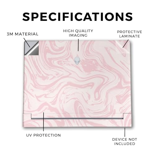 Image of Laptop Skin Compatible with Alienware X16 R2 (2024) - Silky Pink - Premium 3M Vinyl Protective Wrap Decal Cover - Easy to Apply | Crafted in The USA by MightySkins
