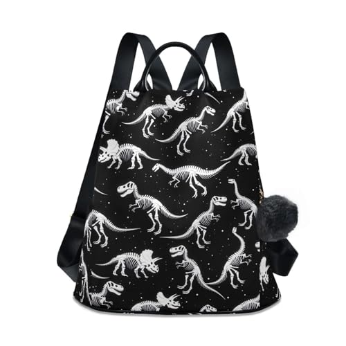 Sac à dos dinosaure antivol noir et blanc : fini les pickpockets en voyage grâce à sa fermeture dos