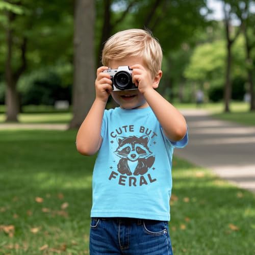 Image of Kids Short Sleeve Tees Toddler Crewneck T-Shirts Boys Girls Dino Raccoon Excavator Silly Goose Flower Girl Tops 2-7 Years