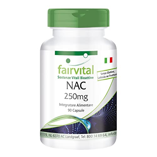 Fairvital | NAC 250mg - MASSA per 3 mesi - 90 capsule - N-acetil-cisteina - aminoacido