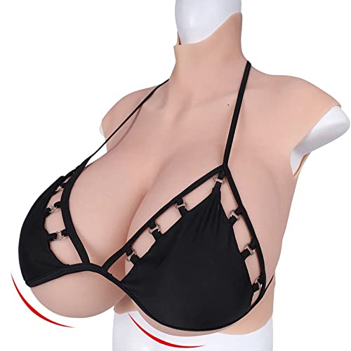 ZWSM Silikon-Brustformen H/K Cup Fake Boobs Enhancer Titten Transgender Brustplatte für Crossdresser Drag Queen,Nude,K Cup Silicone