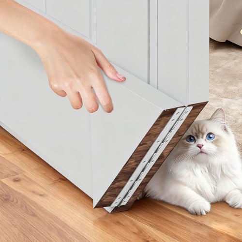 TOKACUTE Cat Door Corner Cat Door Hinges for Interior Door Left and Right Doors Sharing Cat Corner Door for Your Cat with Private Space