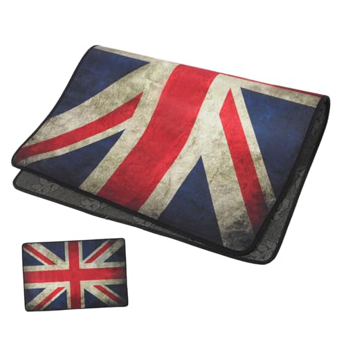 Sosoport Supple Drum Carpet Non Slip Soundproof Mat for Musical Instruments Vintage Union Jack Design for Home Studio and Performance Spaces