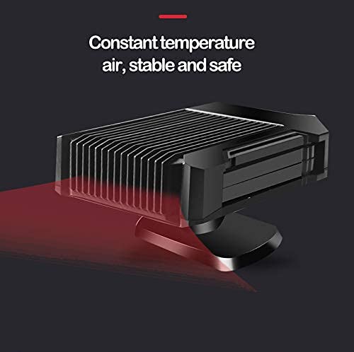 KQWVZ Chauffage Voiture 12V 150W – 2 En 1 Portable Désembuage/Dégivrage + Chauffage Rapide, Rotation 360°, Allume-Cigare, Noir & Doré