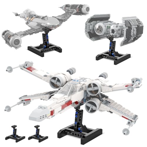 Mocellence Display Stand for Lego X Wing (2 Pack), Upgraded Stand for Lego N-1, TIE Bomber, Fighter 75301 75325 75347 75333 75346 60226, Gift for Kids and Fans (52 Pieces)