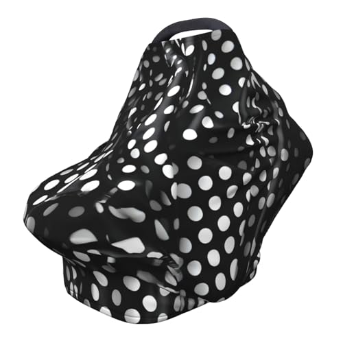 XZDHYZ Black and white corrugated dots Versatile full-print Stroller Chair Cover/Nursing Cover, specially designed for your baby