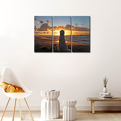 3 Piece Wall Art Painting Dog And Sunset Pictures Prints On Canvas Painting For Modern Home Decoration #TOP3