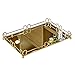 Produktbild ROGF Dekorative Tablett Spiegel Parfüm Glas Vanity Schmuck Serviertablett Dekorative Mirrored Makeup Tray for Dresser Küche und Badezimmer Für Bars, Restaurants (Color : Gold, Size : 35x20x6cm)